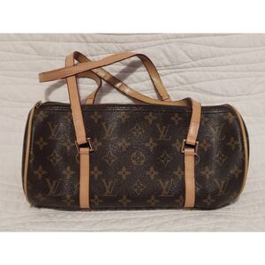 Louis Vuitton M51385 LV Papillon 30 Brown Barrel Bag Purse Handbag Shoulder Bag